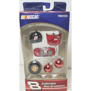 NASCAR DALE EARNHARDT JR #8 COLLECTIBLE MINI ORNAMENTS SET TREVCO NIB Set of 6
